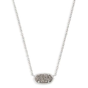 Elisa Silver Pendant Necklace in Platinum Drusy